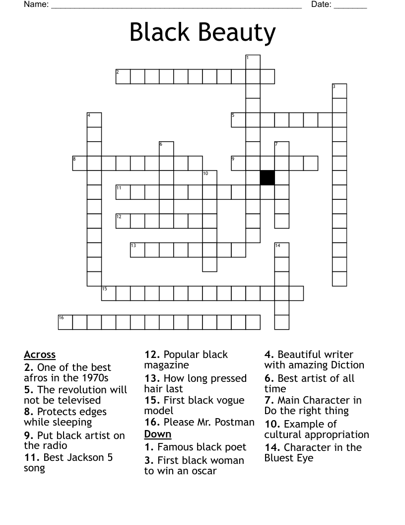 Black Beauty  Crossword