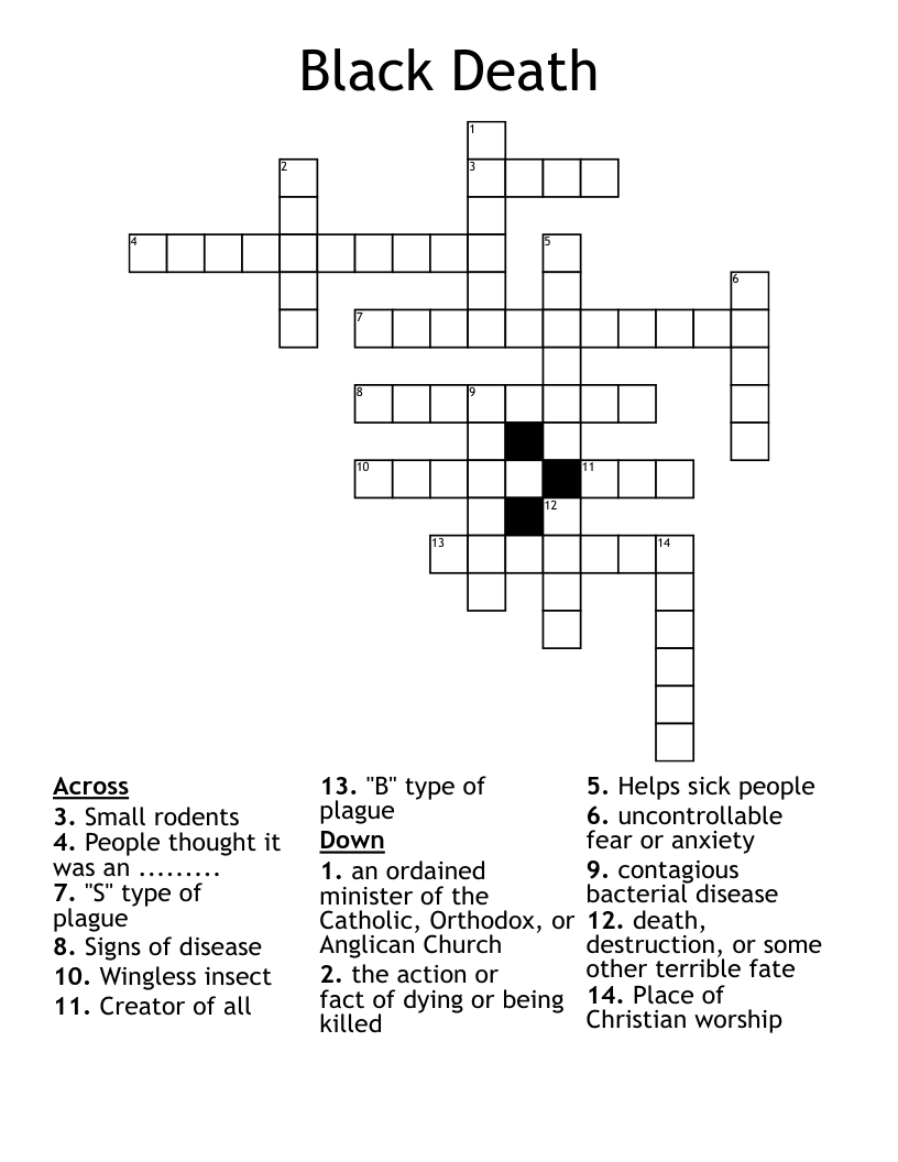 Black Death Crossword