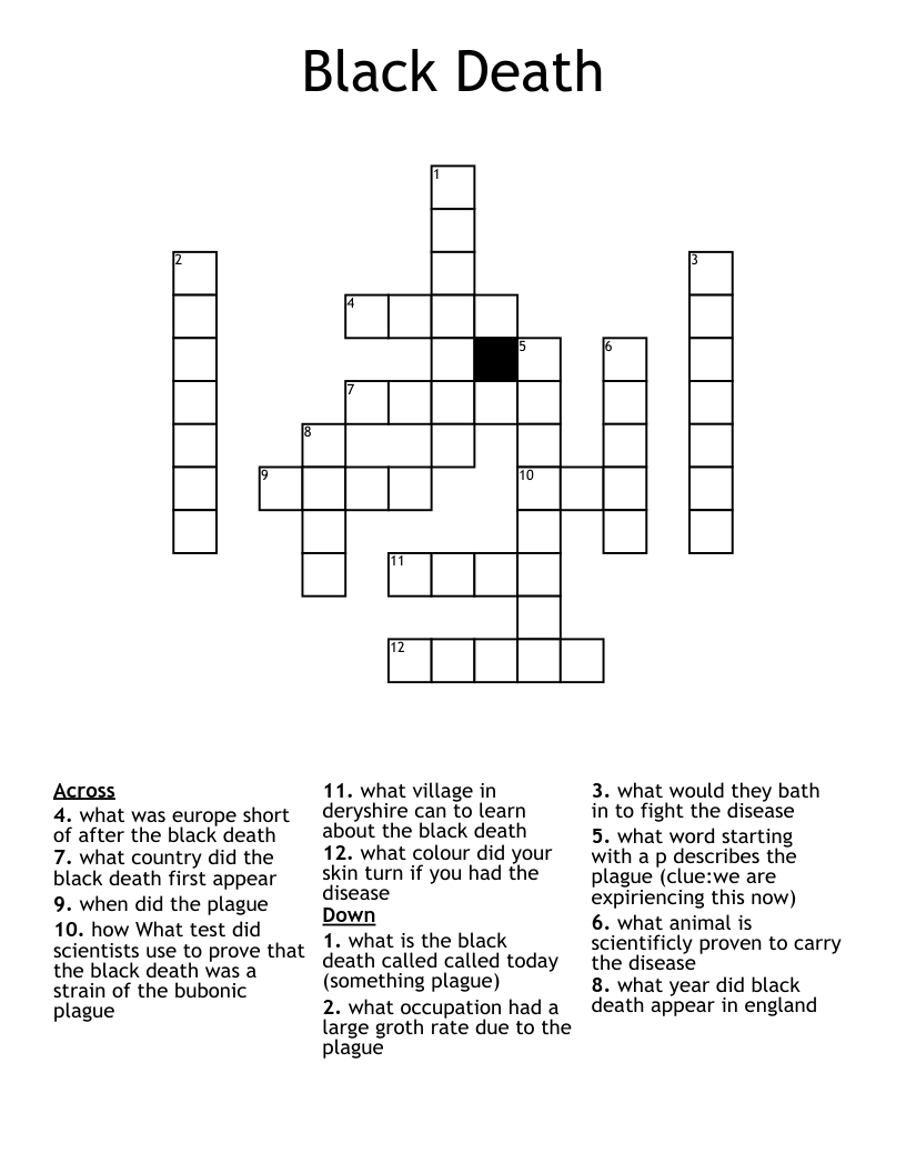 Black Death Crossword