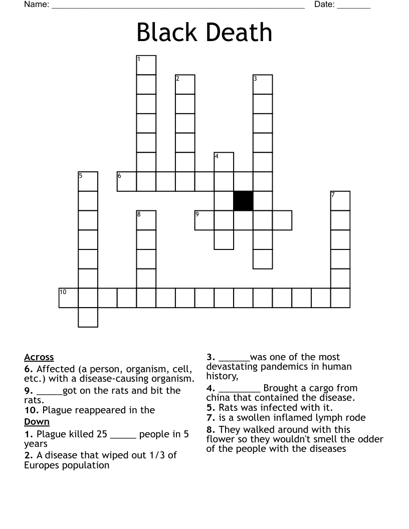 Black Death Crossword