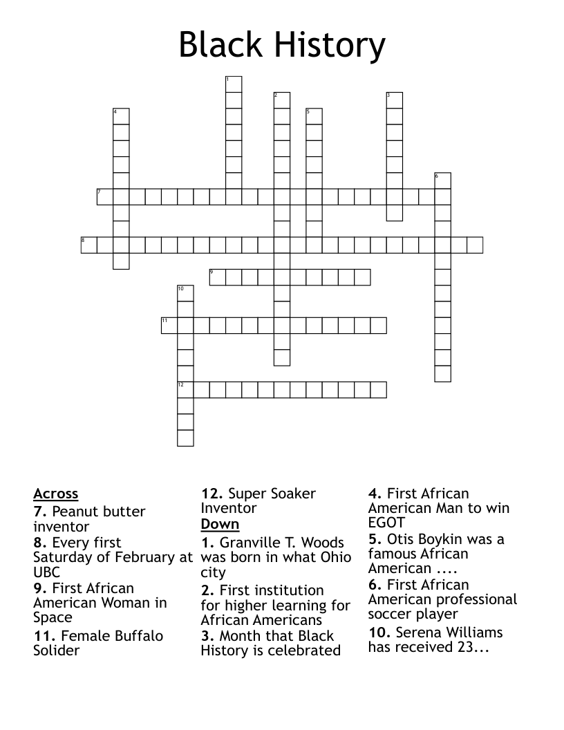 Black History Crossword