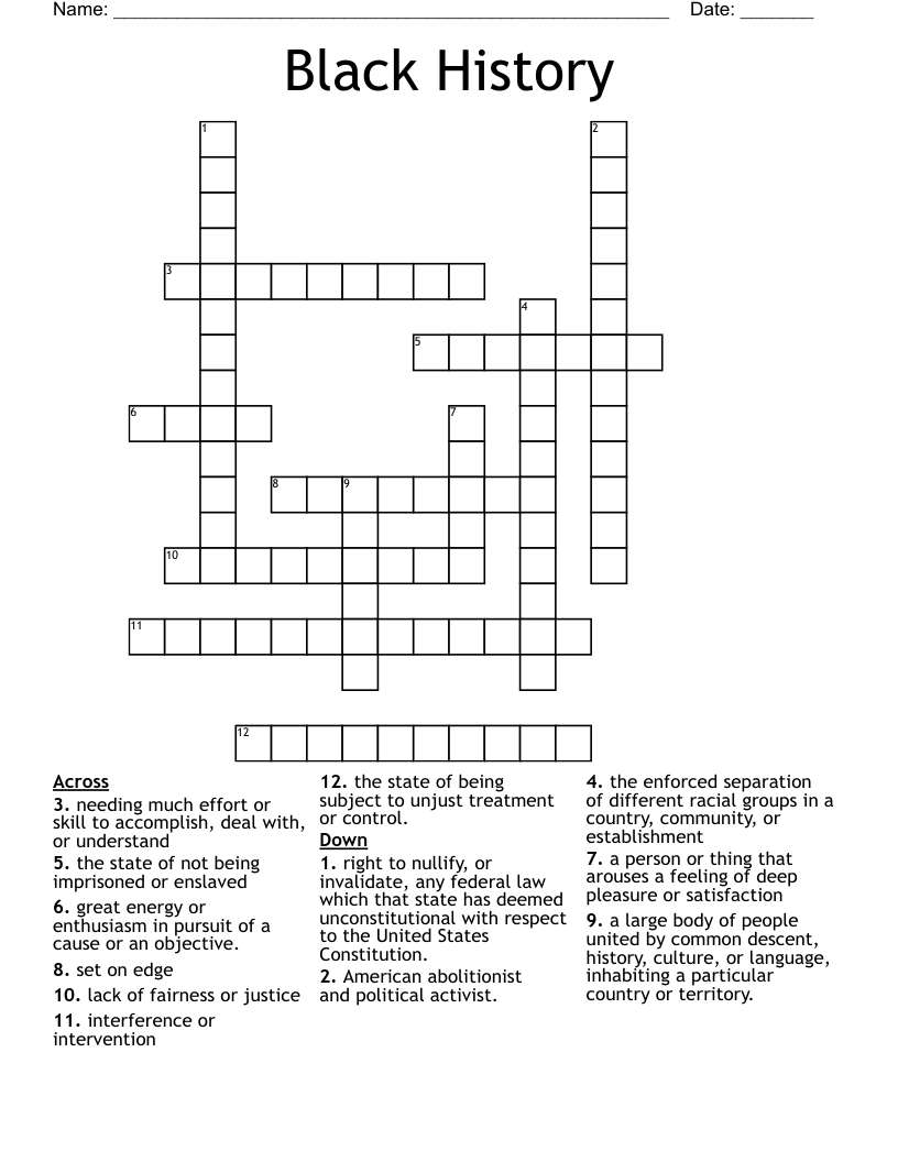 Black History Crossword