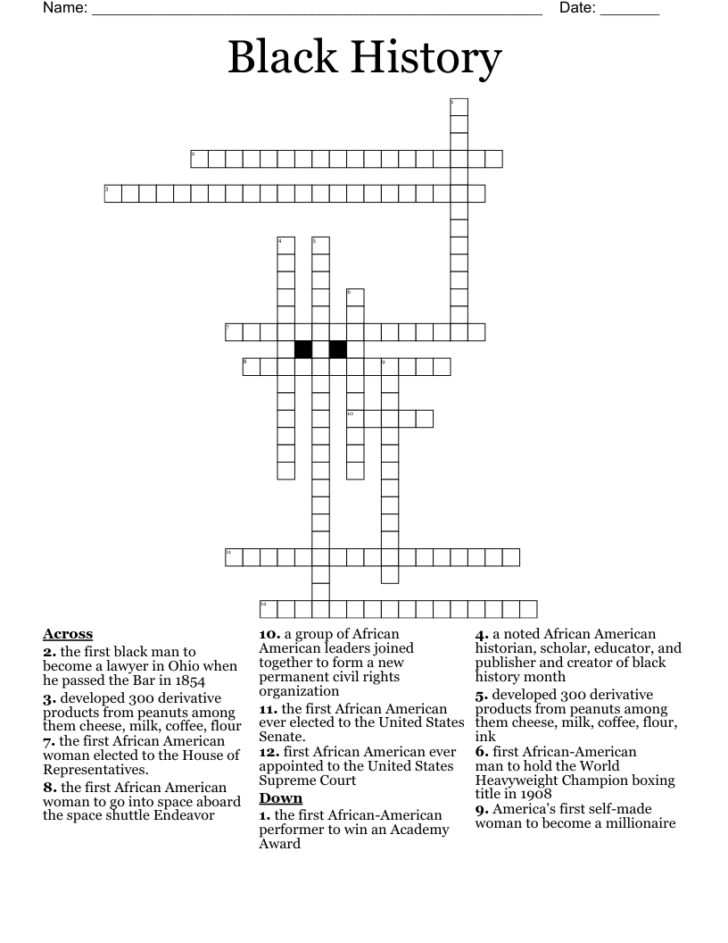 Black History Crossword