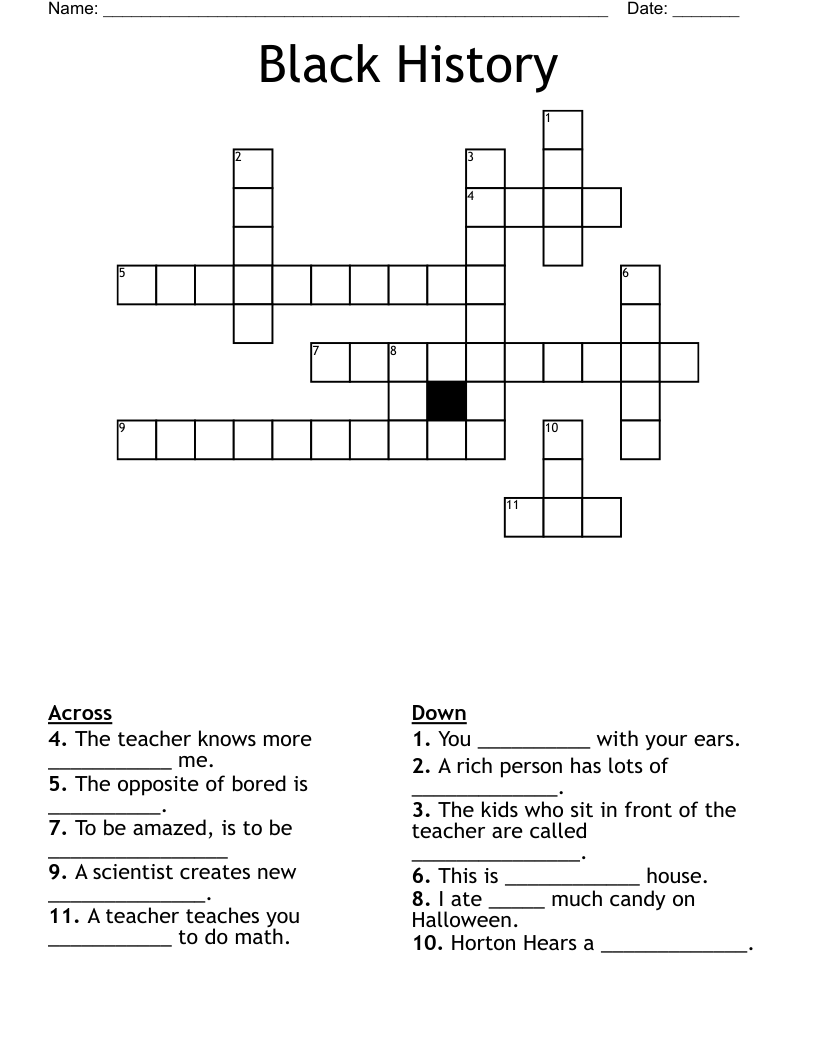 Black History Crossword