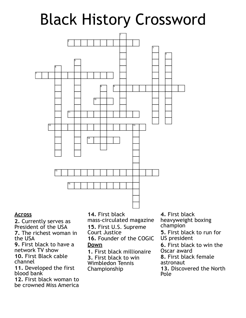 Black History Crossword