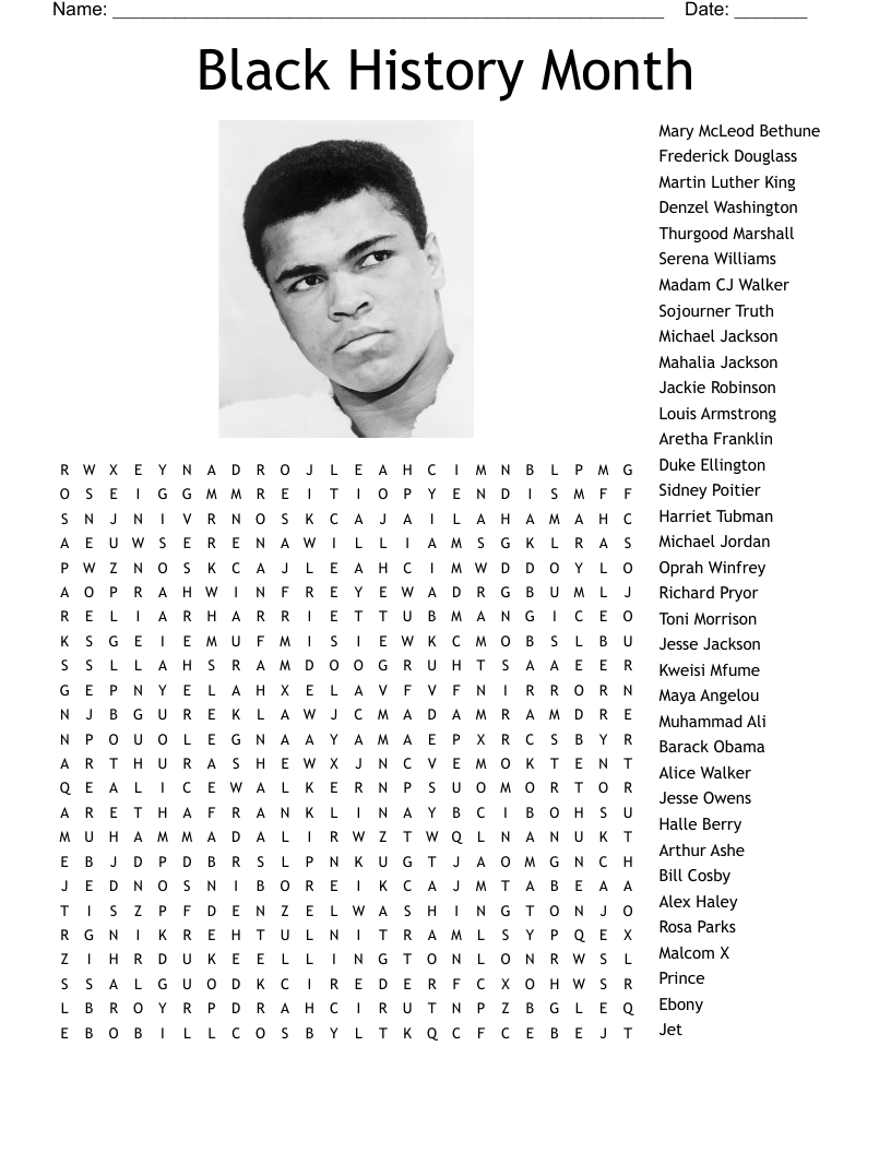 Black History Month Word Search