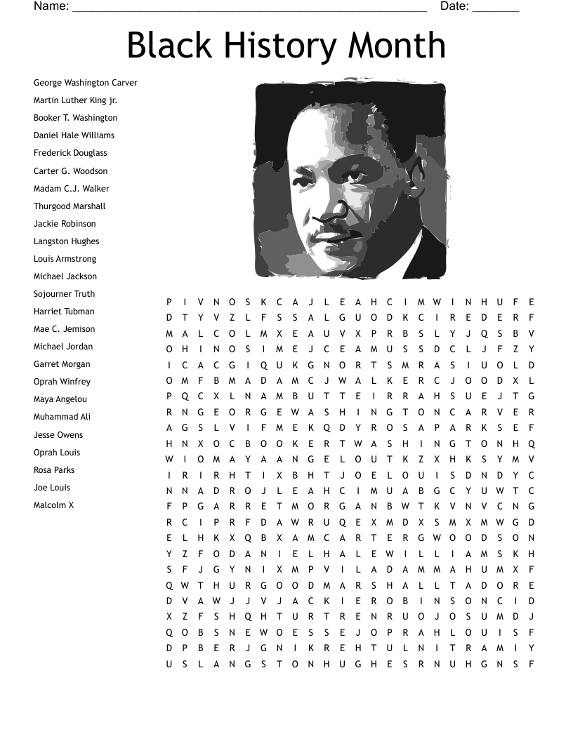 Black History Month Word Search