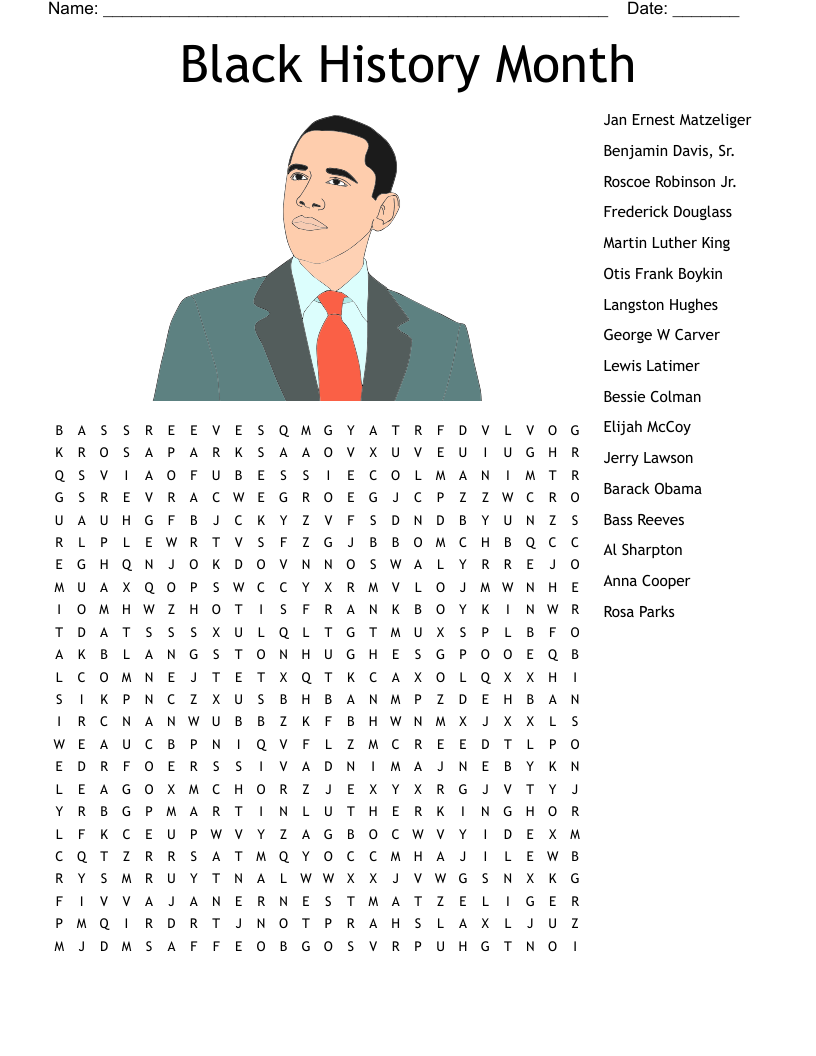 Black History Month Word Search