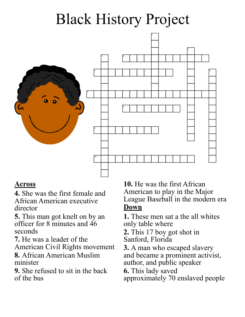 Black History Project  Crossword