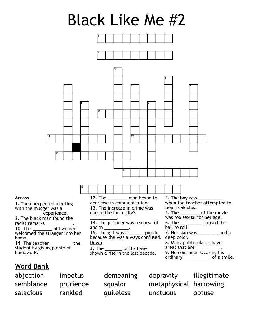 Black Like Me #2 Crossword