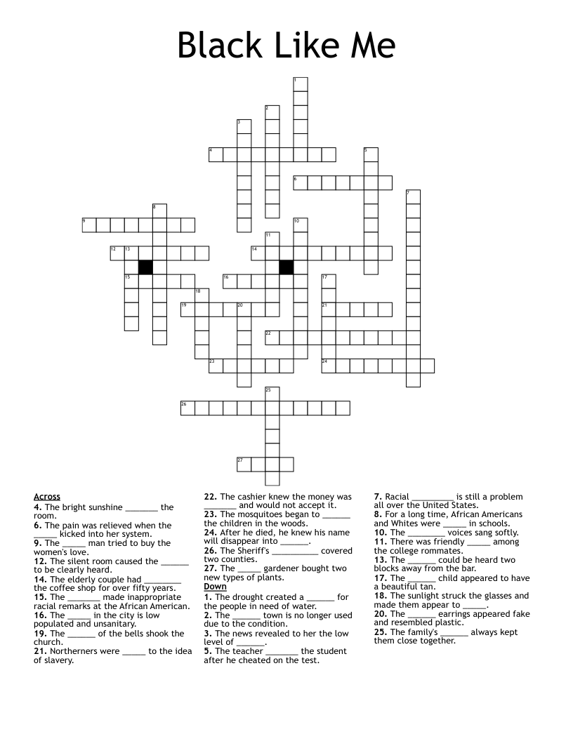 Black Like Me Crossword