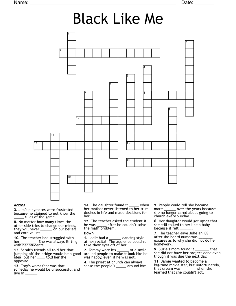 Black Like Me Crossword