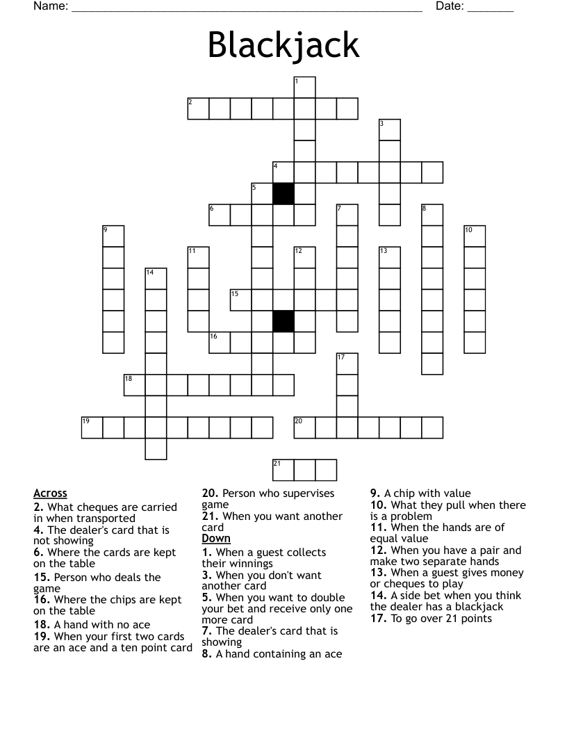 Blackjack  Crossword