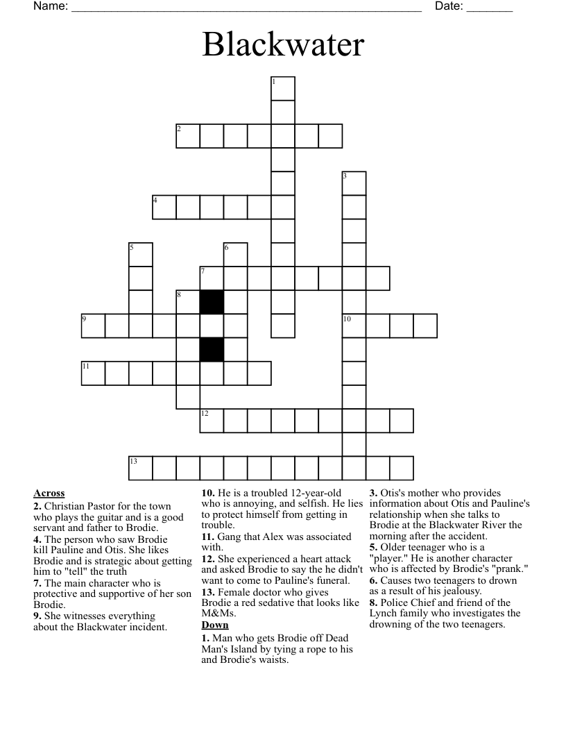 Blackwater Crossword