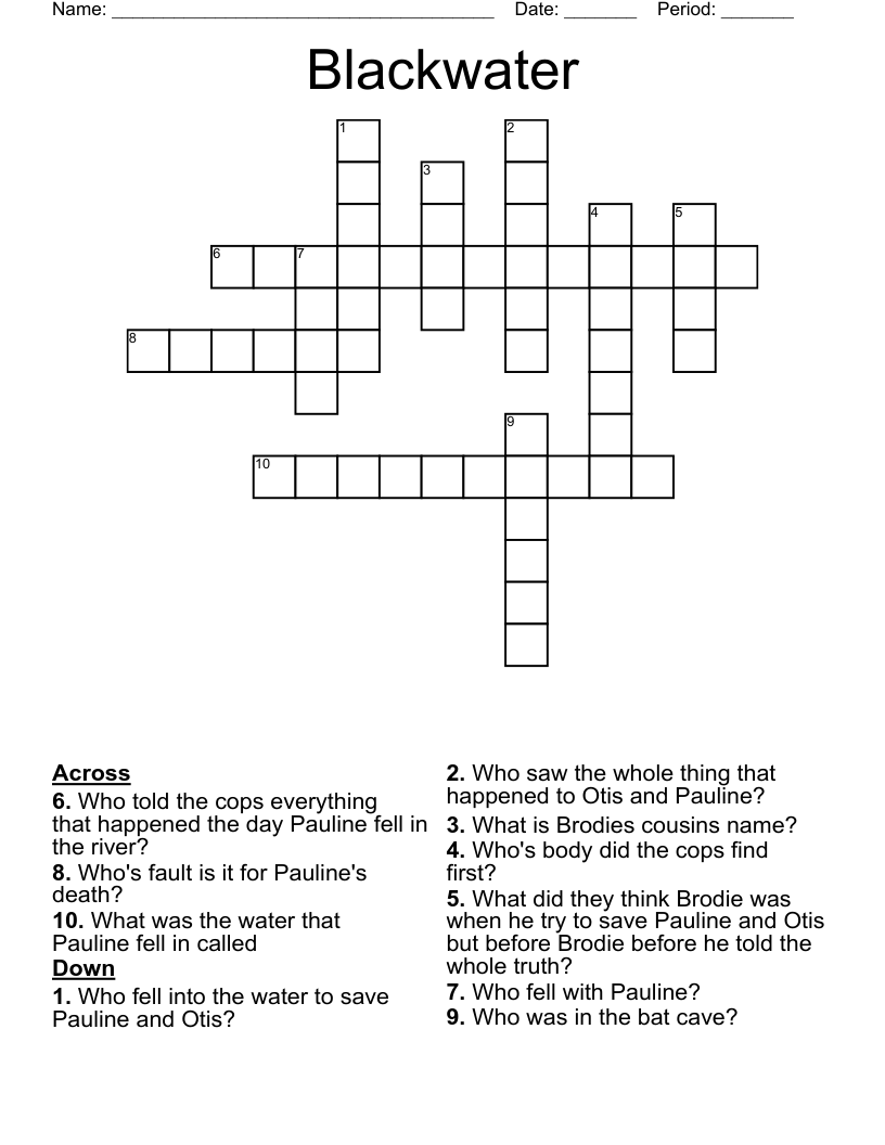 Blackwater Crossword