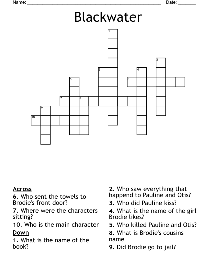 Blackwater Crossword