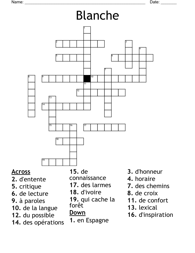 Blanche Crossword