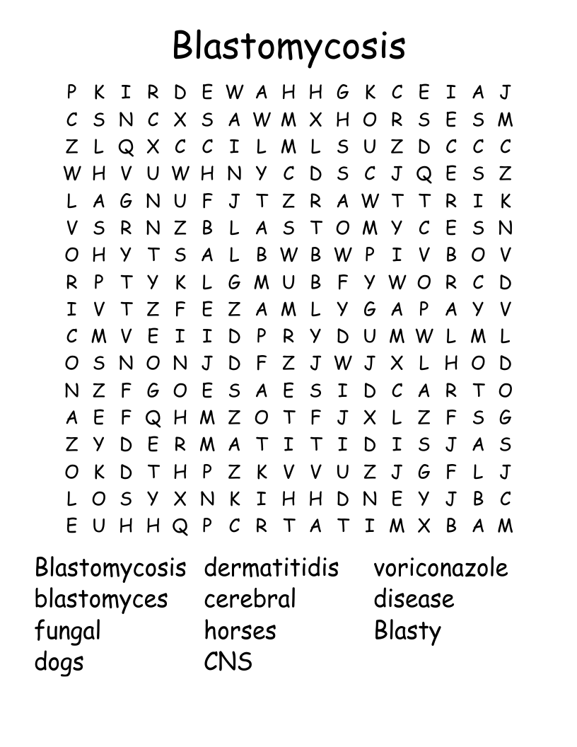 Blastomycosis Word Search