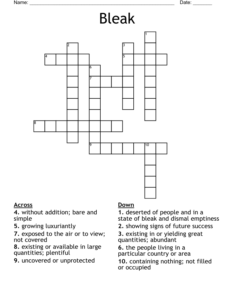 Bleak Crossword
