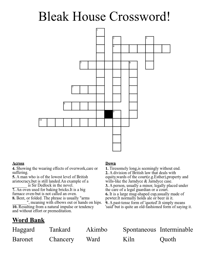 Bleak House Crossword!