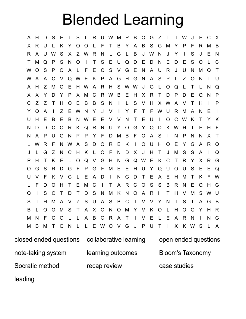 Blended Learning Word Search