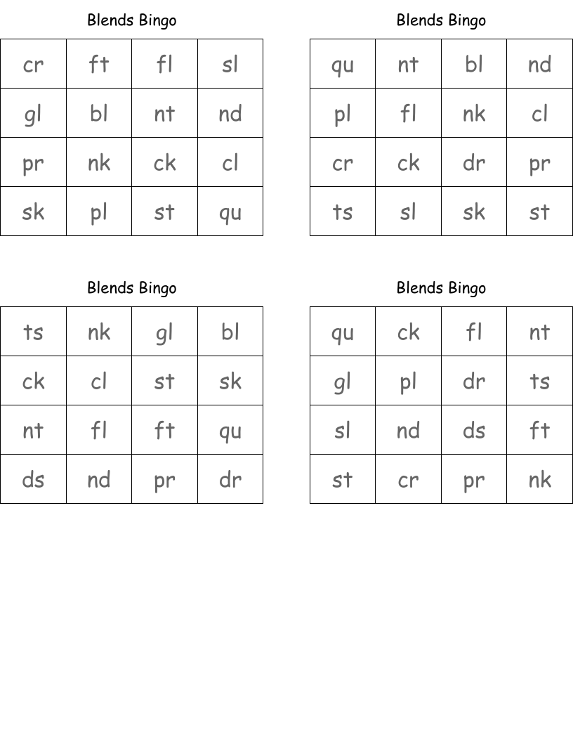 Blends Bingo
