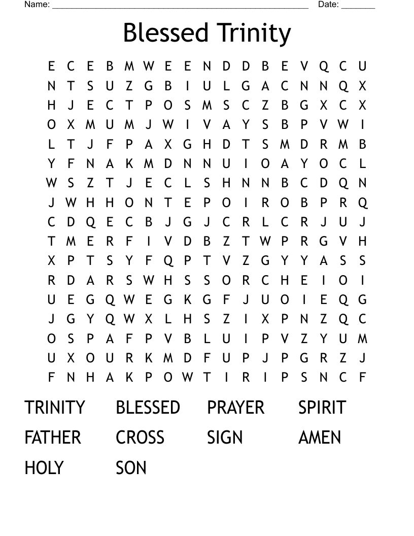 Blessed Trinity Word Search