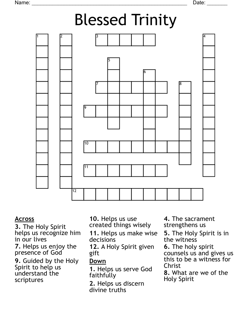 Blessed Trinity Crossword