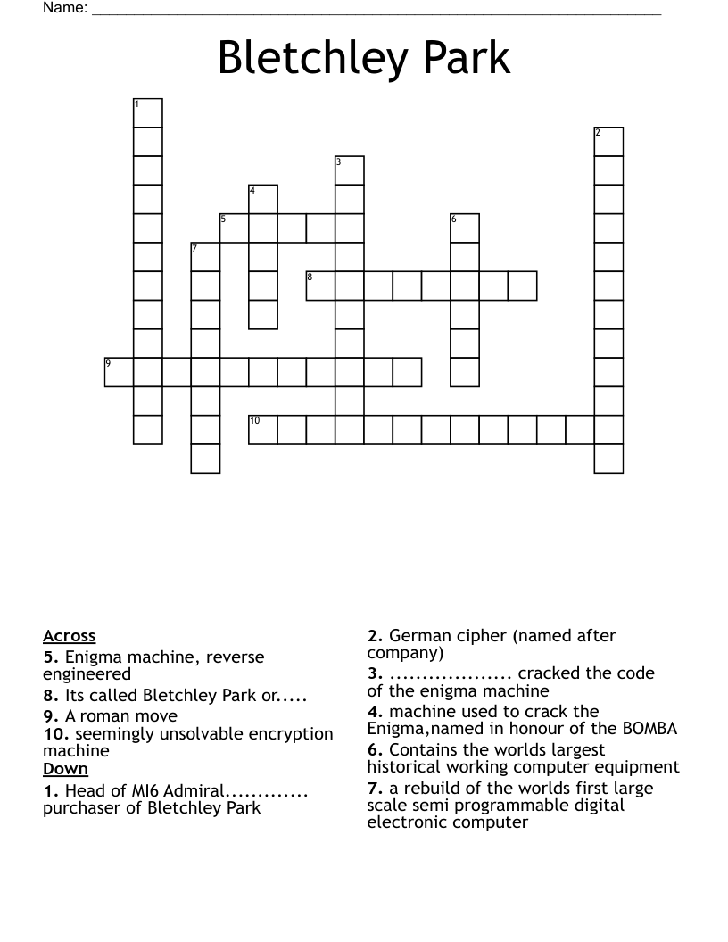 Bletchley Park Crossword