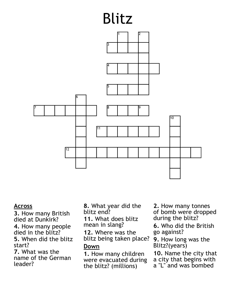 Blitz Crossword