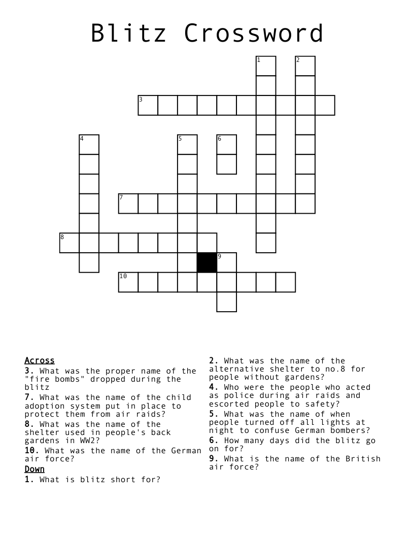 Blitz Crossword