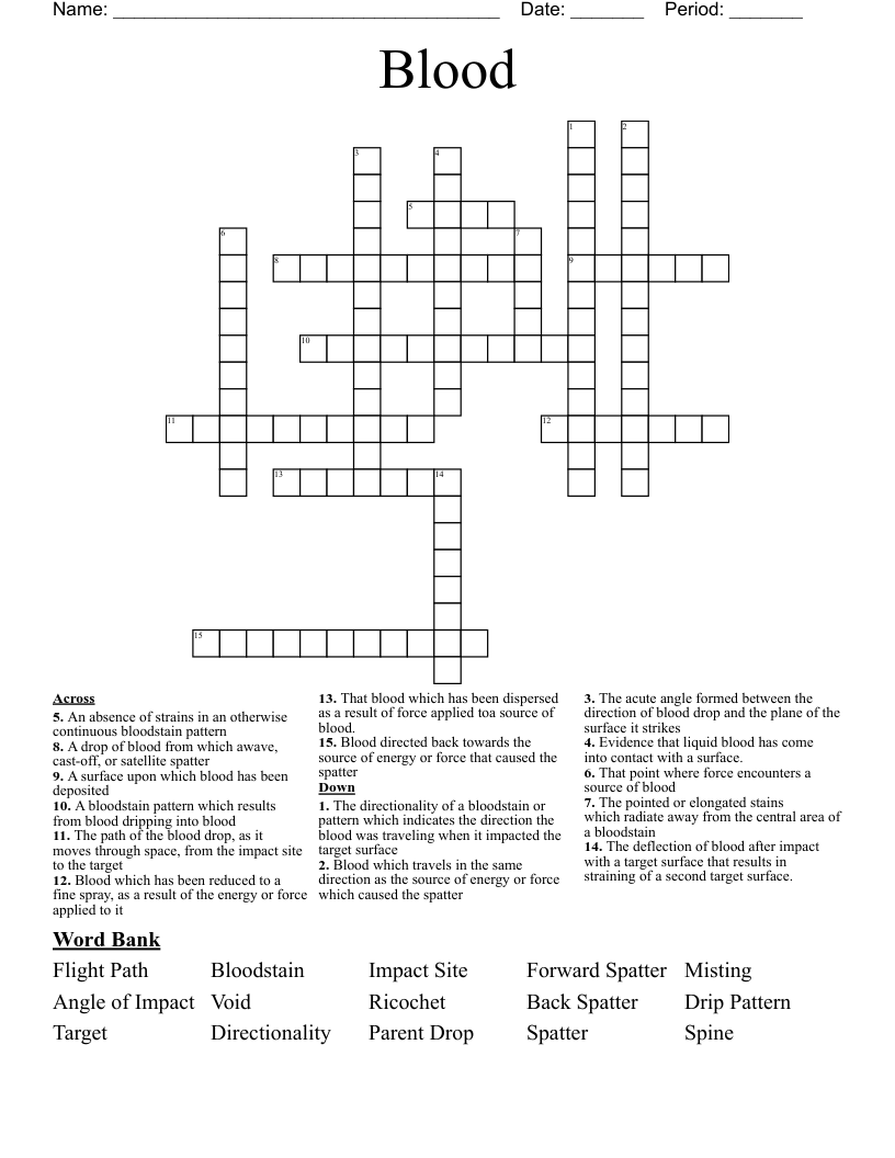 Blood Crossword