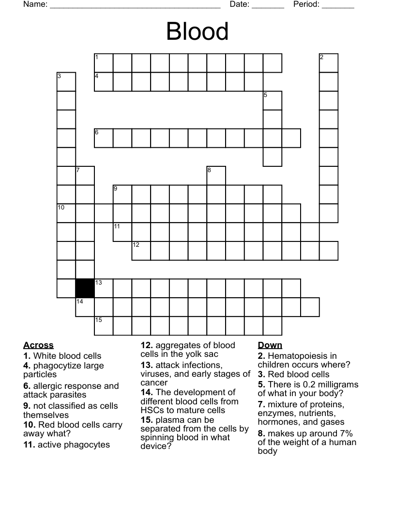 Blood Crossword