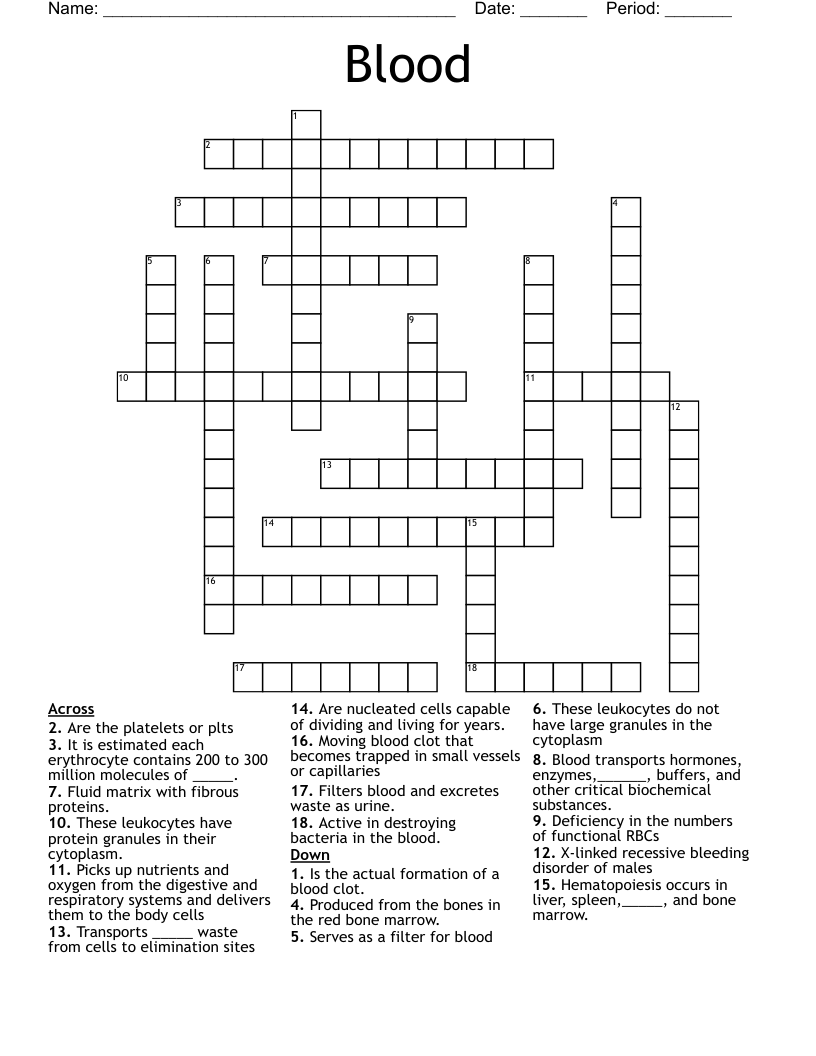 Blood Crossword