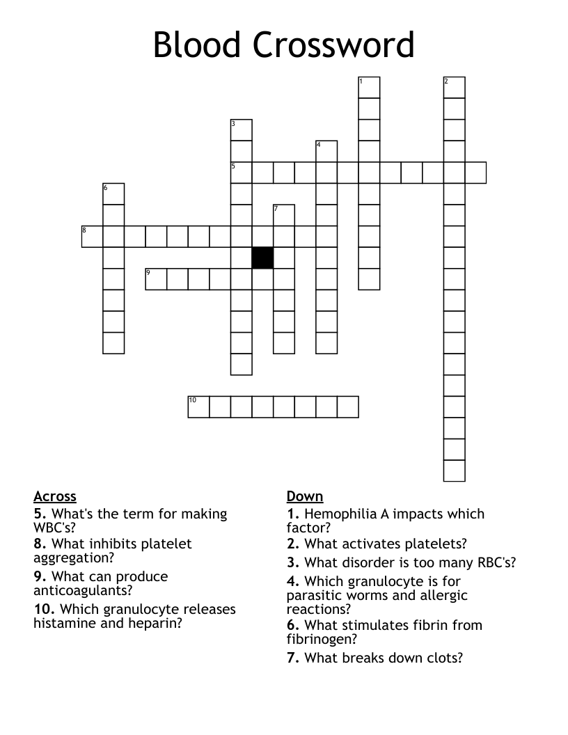 Blood Crossword