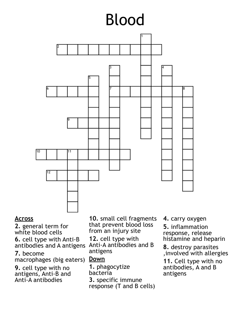 Blood  Crossword