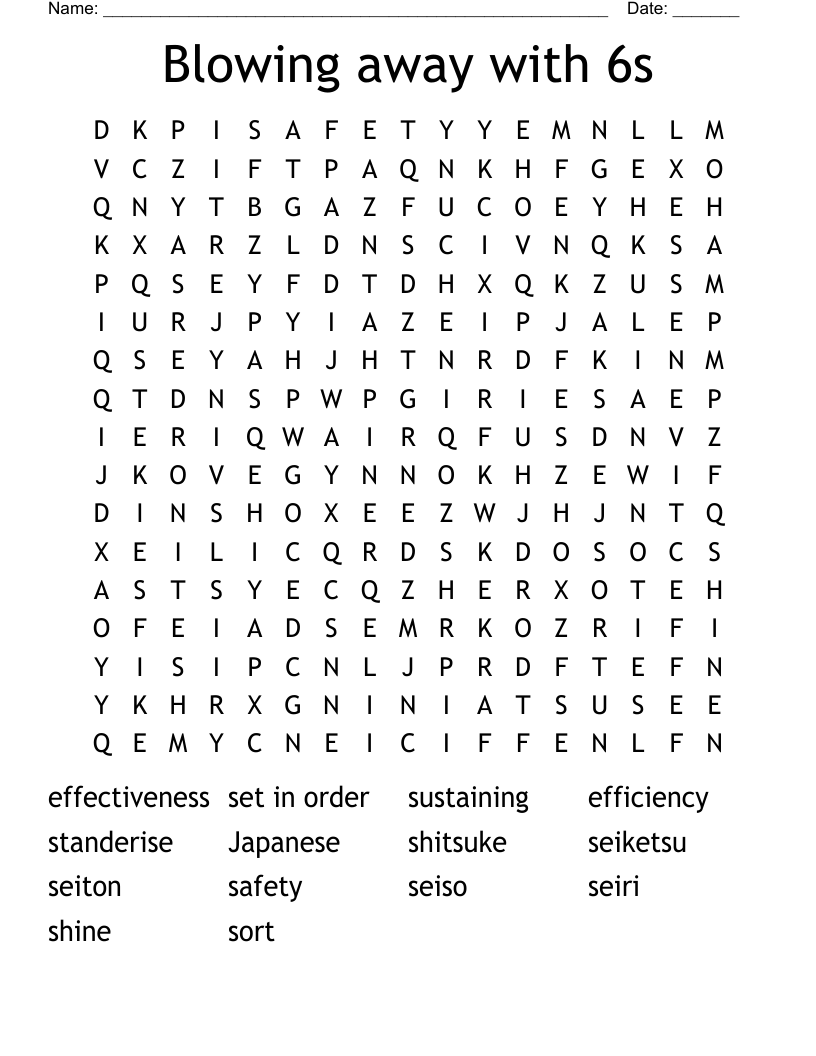 Blowing away with 6s Word Search