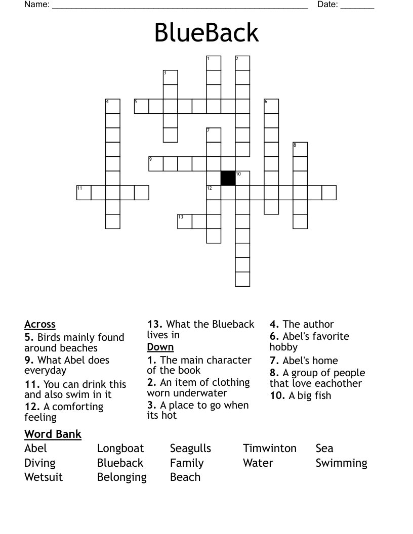 BlueBack Crossword