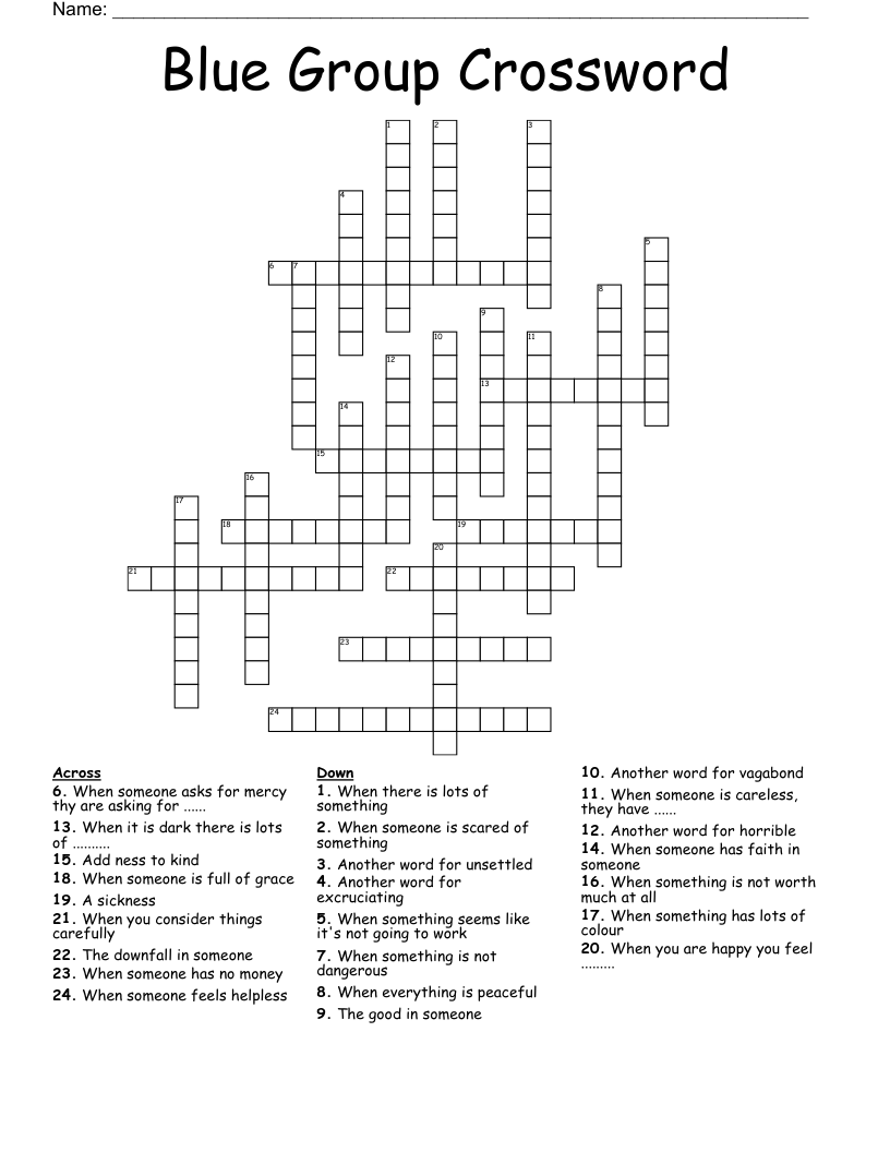 Blue Group Crossword