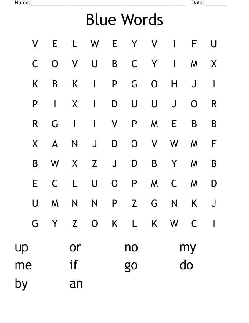 Blue Words Word Search