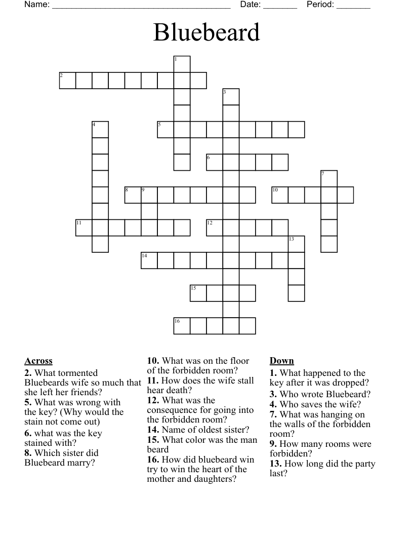 Bluebeard Crossword