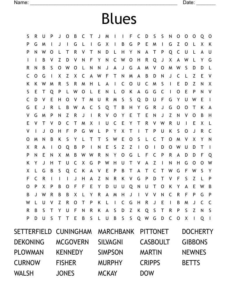 Blues Word Search