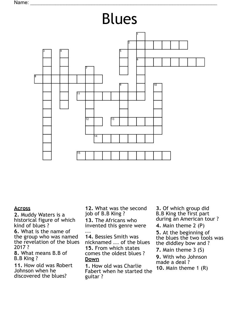 Blues Crossword