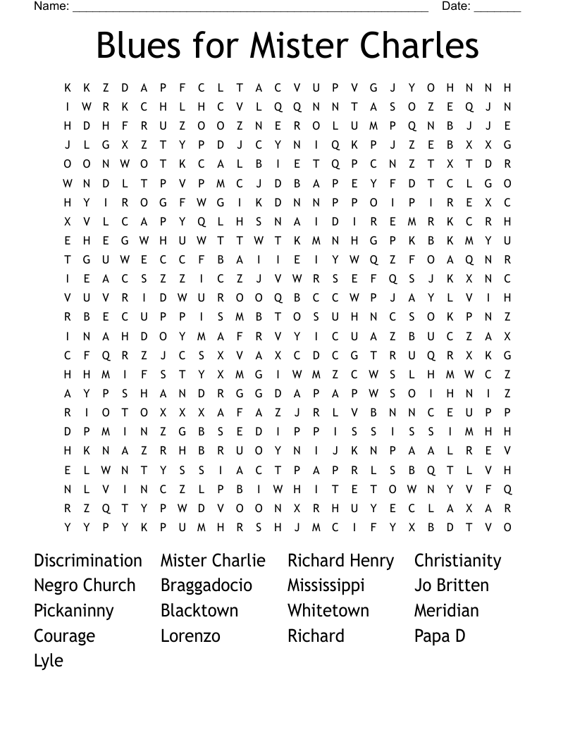 Blues for Mister Charles Word Search