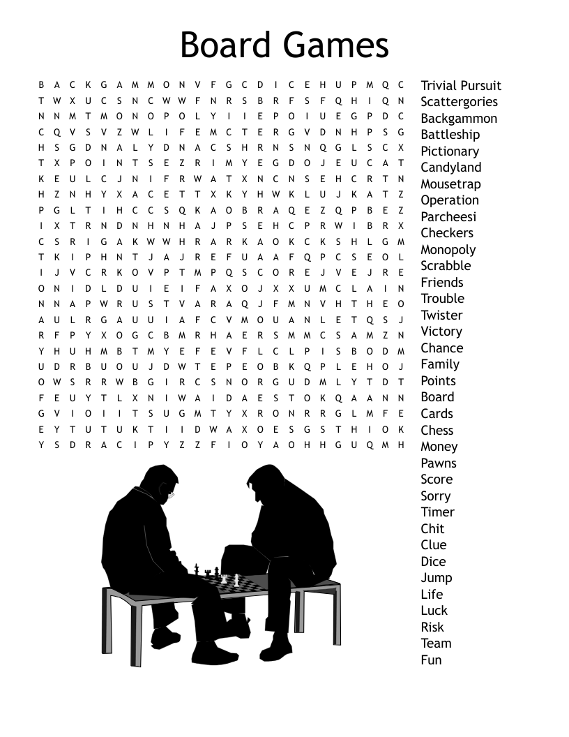 Board Games Word Search