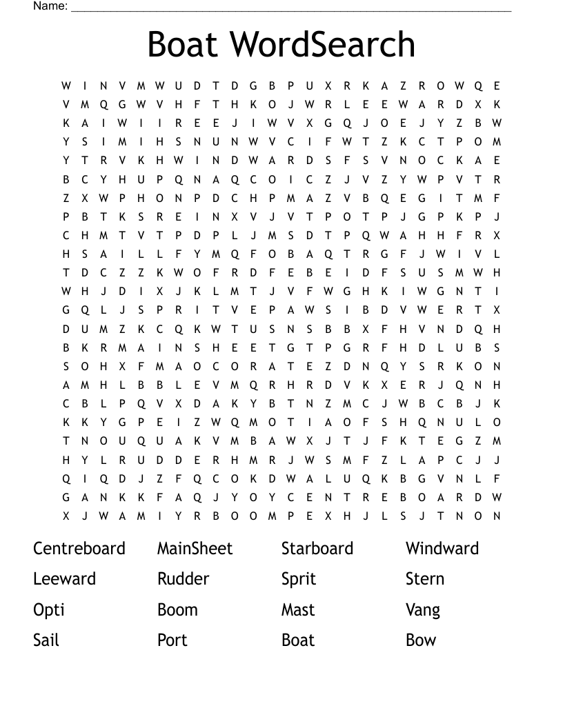 Boat WordSearch
