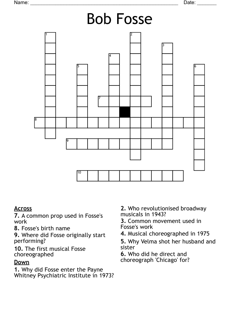 Bob Fosse Crossword