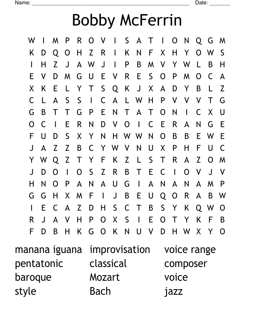 Bobby McFerrin  Word Search
