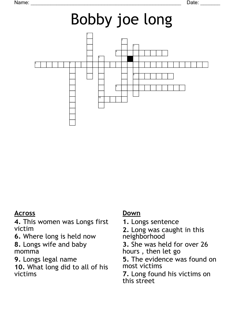 Bobby joe long Crossword