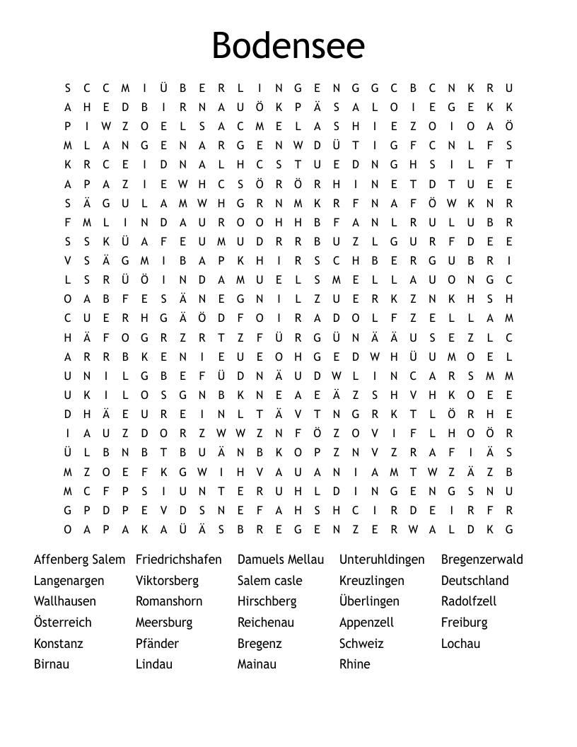 Bodensee Word Search